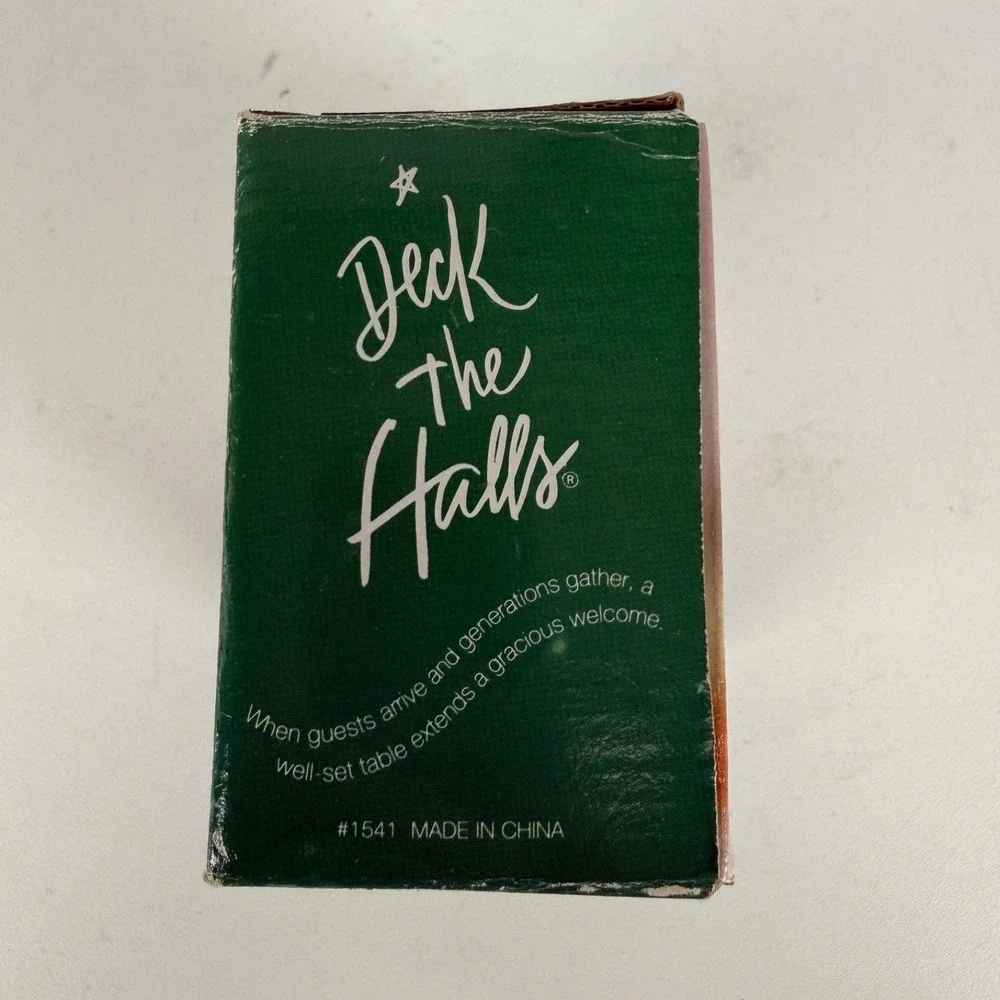 Vintage‎ Tienshan Deck the Halls Salt & Pepper Shakers 1994 Boxed Set